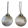 Pair of old pendant lamps art-deco
