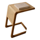 Table d’appoint de lit en bois et rotin en bois de teck