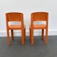 Ensemble de 2 chaises vintage Allibert en plastique orange, France 1970
