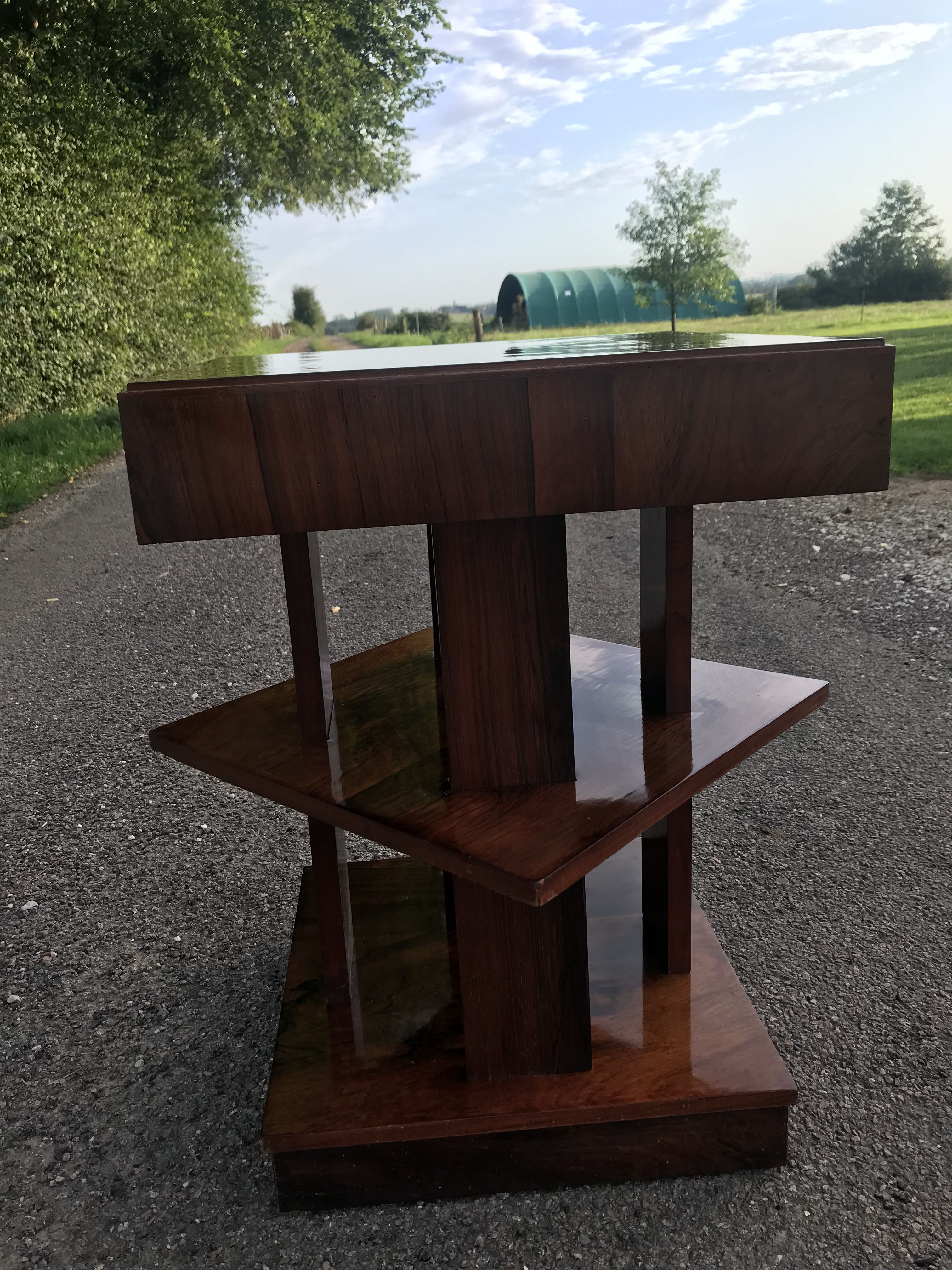 Art deco period double-plated table