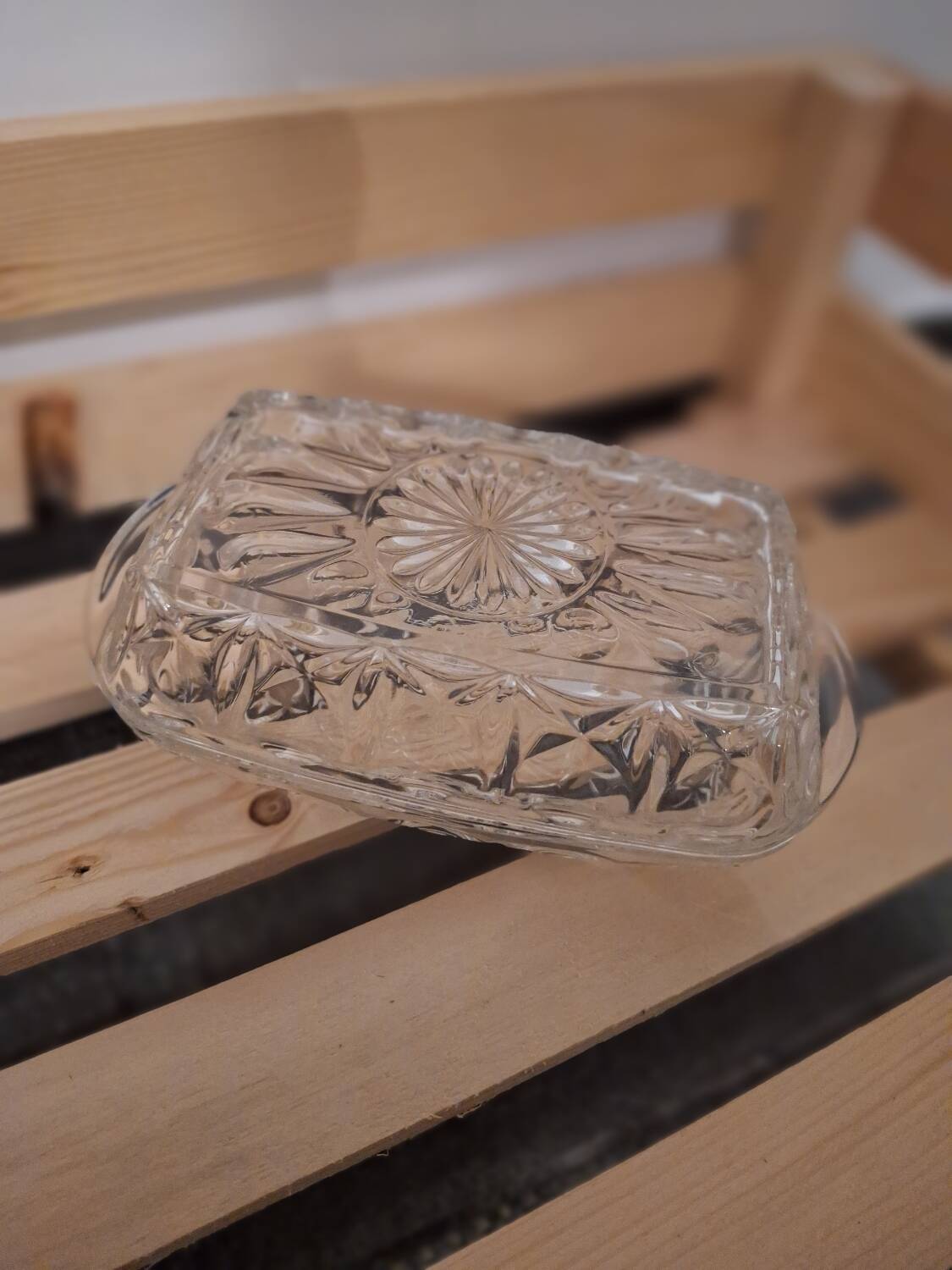 Glass butter dish France