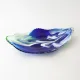 Vintage Leaf Design Glass Tray from Marinha Grande, 1960s