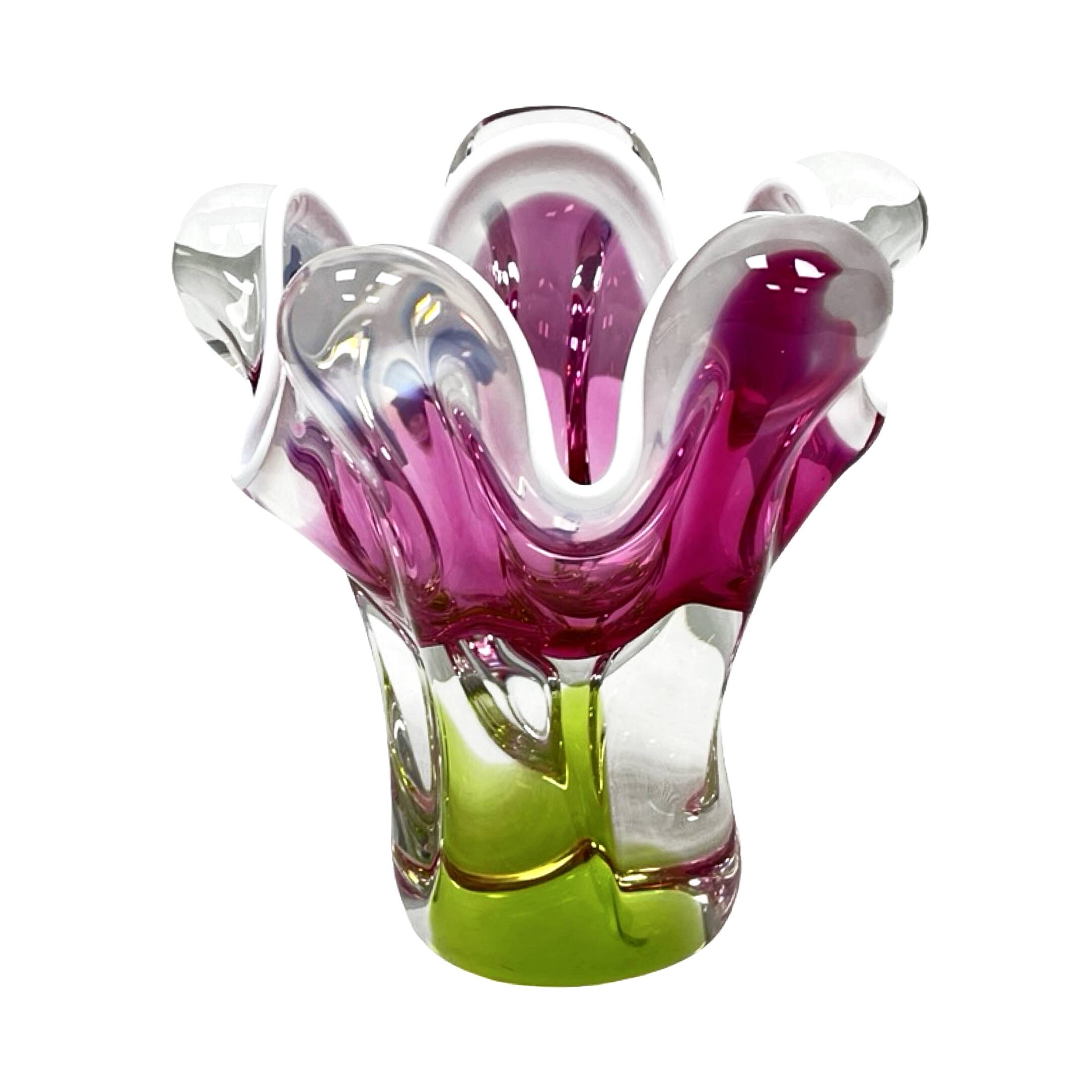 Chřibská Sklárna J. Hospodka vase, art glass, Czechoslovakia, 1960s.