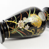 Art Nouveau vase in gold and silver enamelled glass hand painted