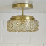 Plafonnier vintage en verre ambré