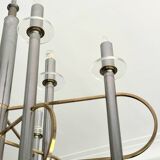 Brass and Chrome Sputnik Chandelier by Sciolari, Italy, 1960s