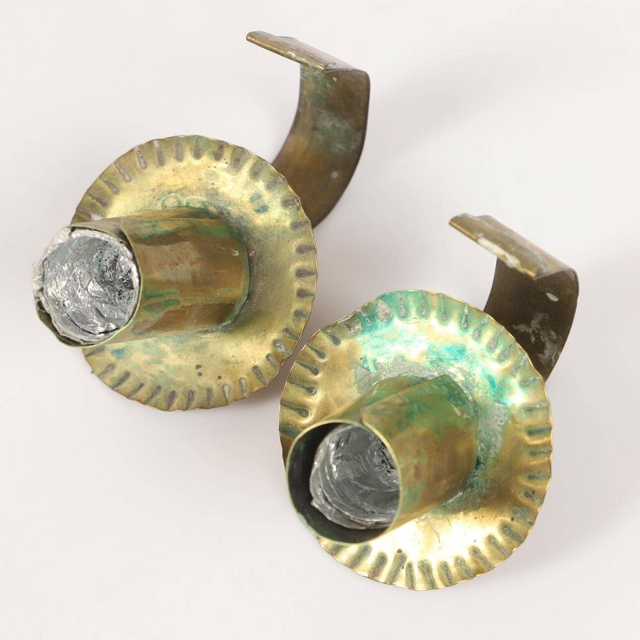 Pair of large baroque-style brass wall sconces, Swedish mid-century