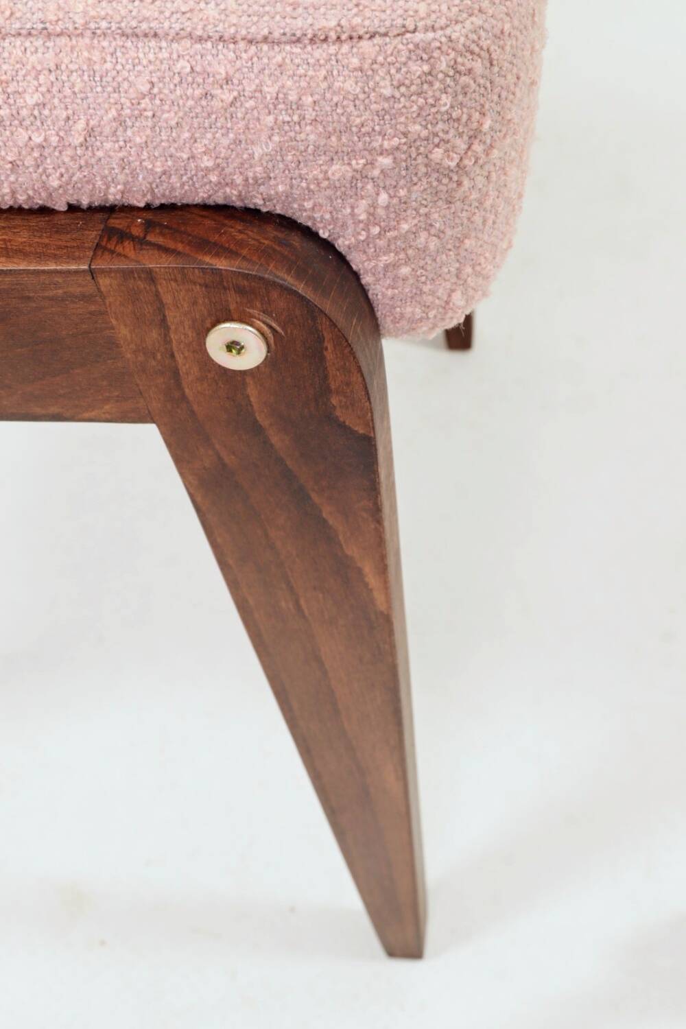 Vintage pink boucle tabouret modern design set of 2