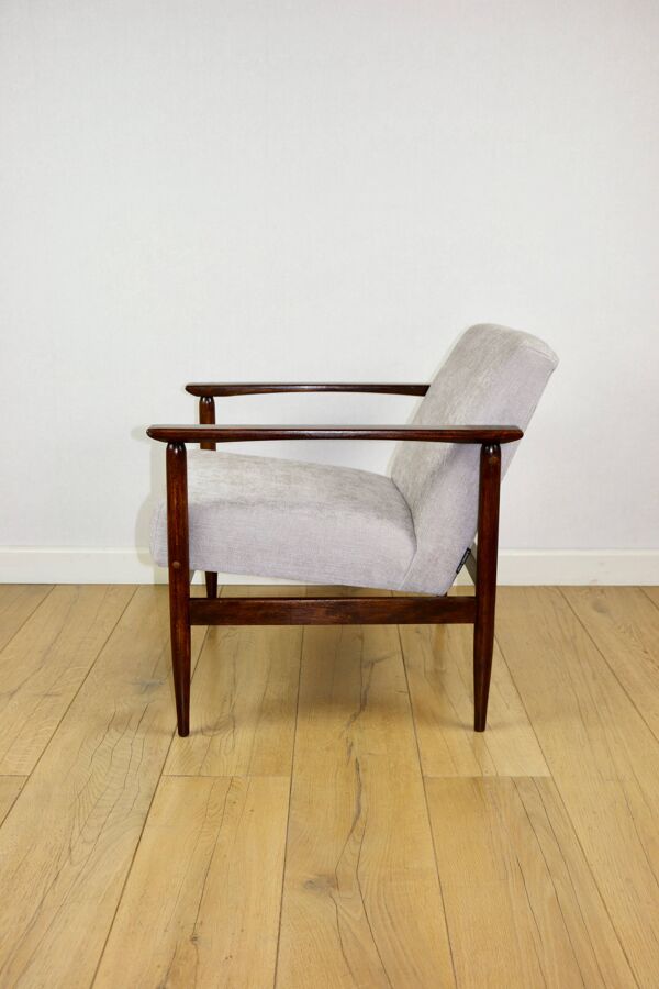 Fauteuil vintage Loft années 1970 marron clair - gris clair