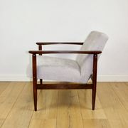 Fauteuil vintage Loft années 1970 marron clair - gris clair
