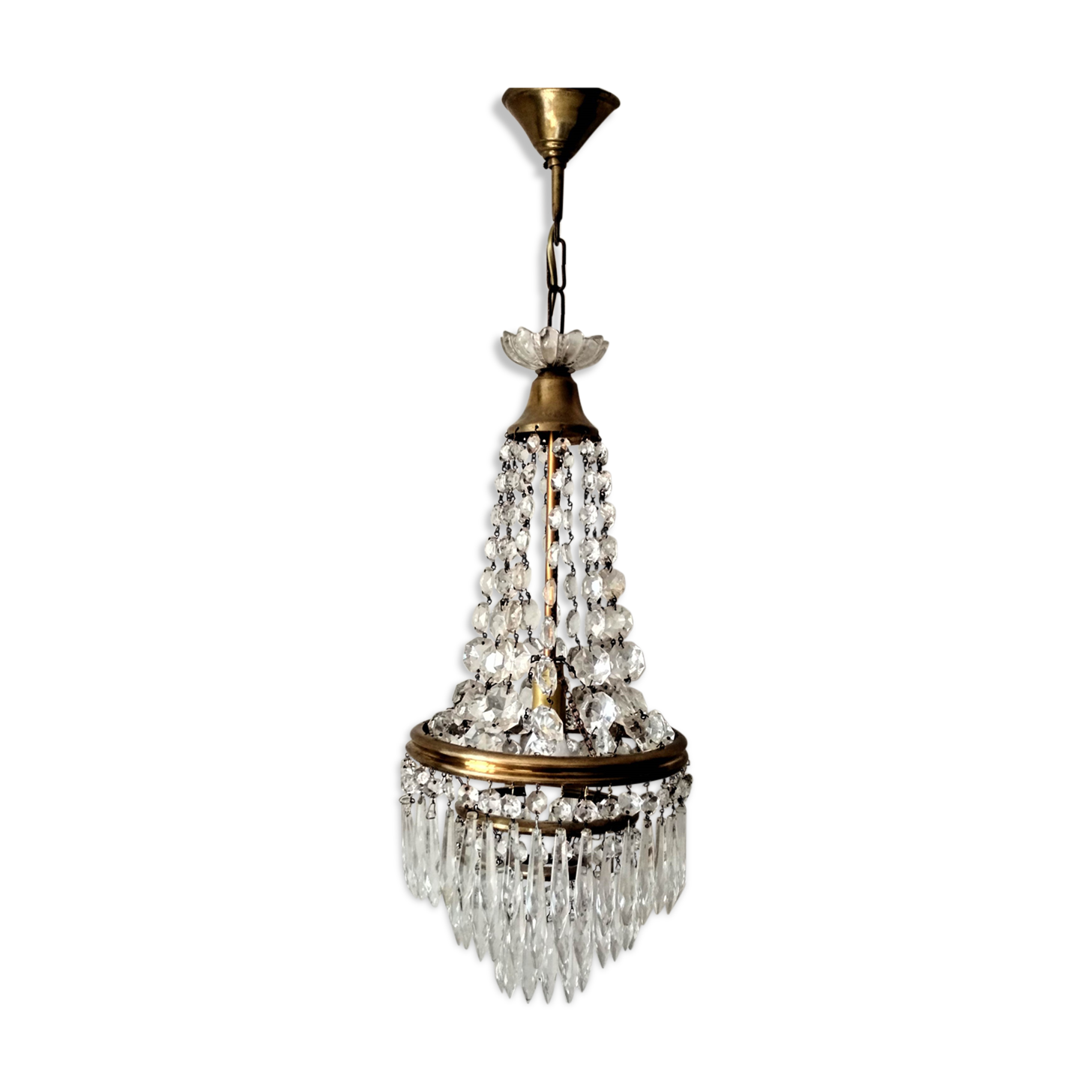 Cut glass stamped chandelier