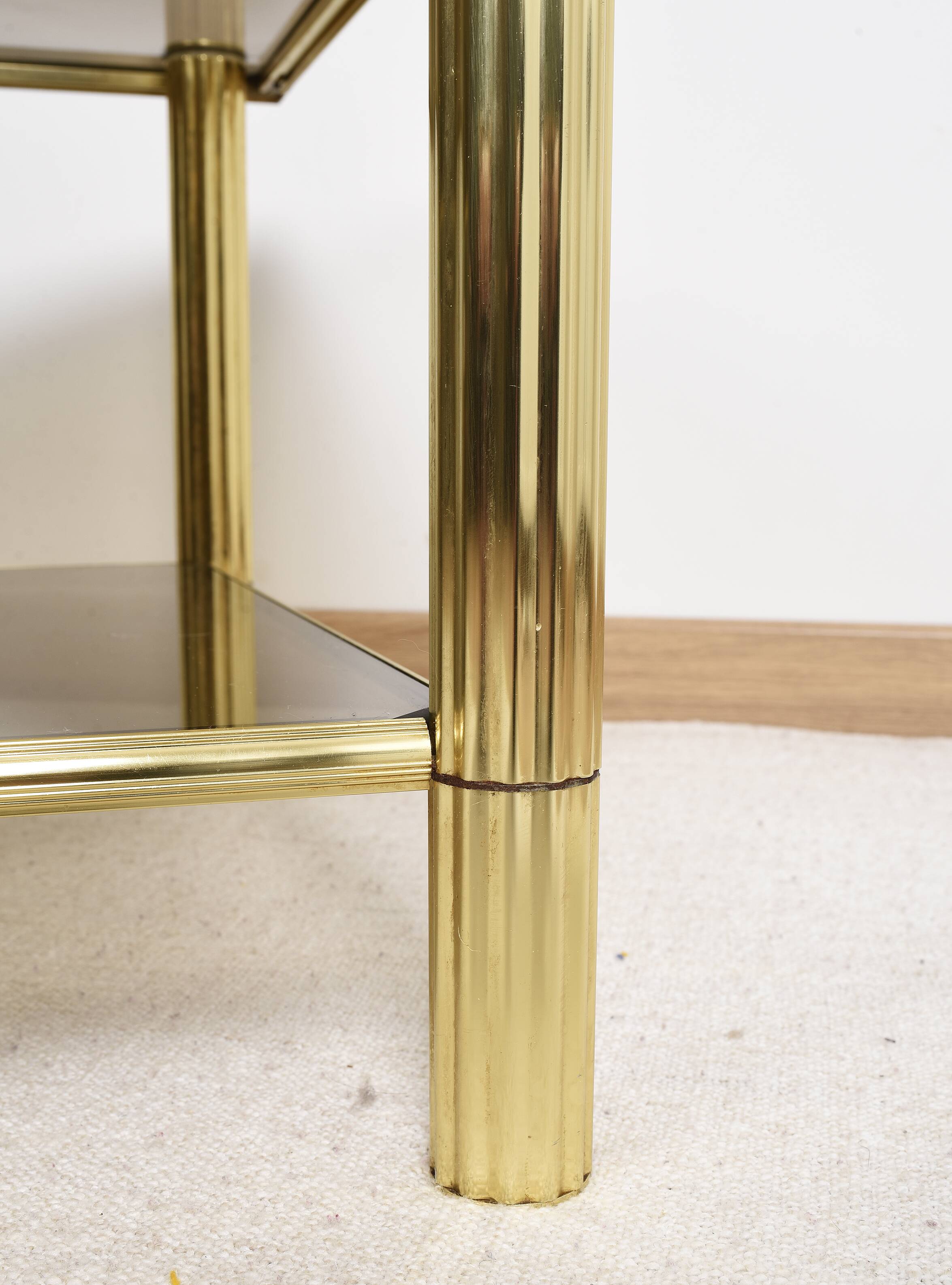 Golden brass coffee table