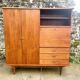 Meuble secrétaire armoire penderie 1950 placage teck