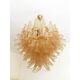 Contemporary Clear and Gold “Petali-Selle” Murano Glass Chandelier