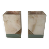 Pair of Art Deco marble and onyx bookends