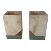 Pair of Art Deco marble and onyx bookends