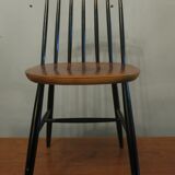 Vintage set of 4 ercol ebonized stick back chairs 1950s