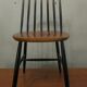 Vintage set of 4 ercol ebonized stick back chairs 1950s