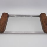 Tray handles wooden mirror