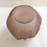 Art Deco ball vase, frosted violet glass