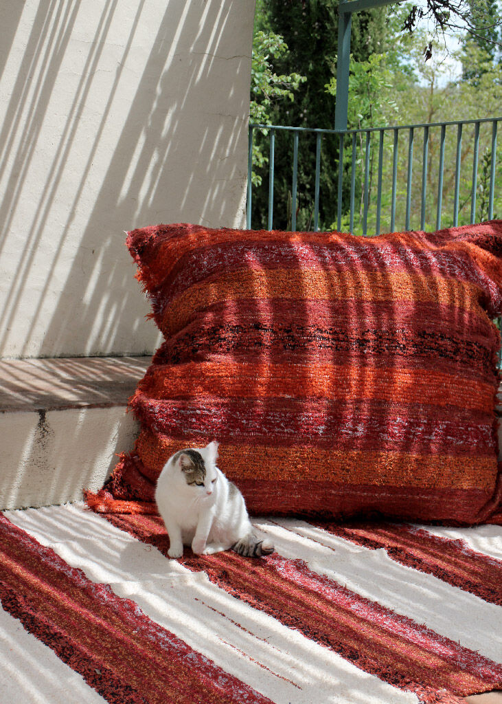 Terracotta & white carpet - 170 x 240 cm