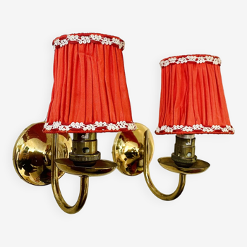 Pair of vintage brass wall lights