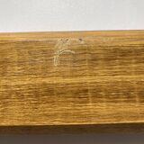 Antique wooden coat rack with metal hooks