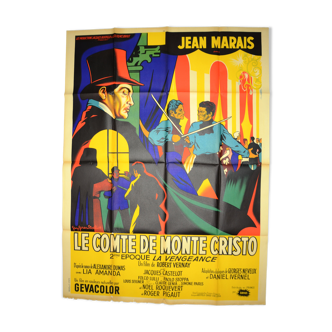 Original cinema poster "The Count of Monte Cristo " 1954 Jean Marais...