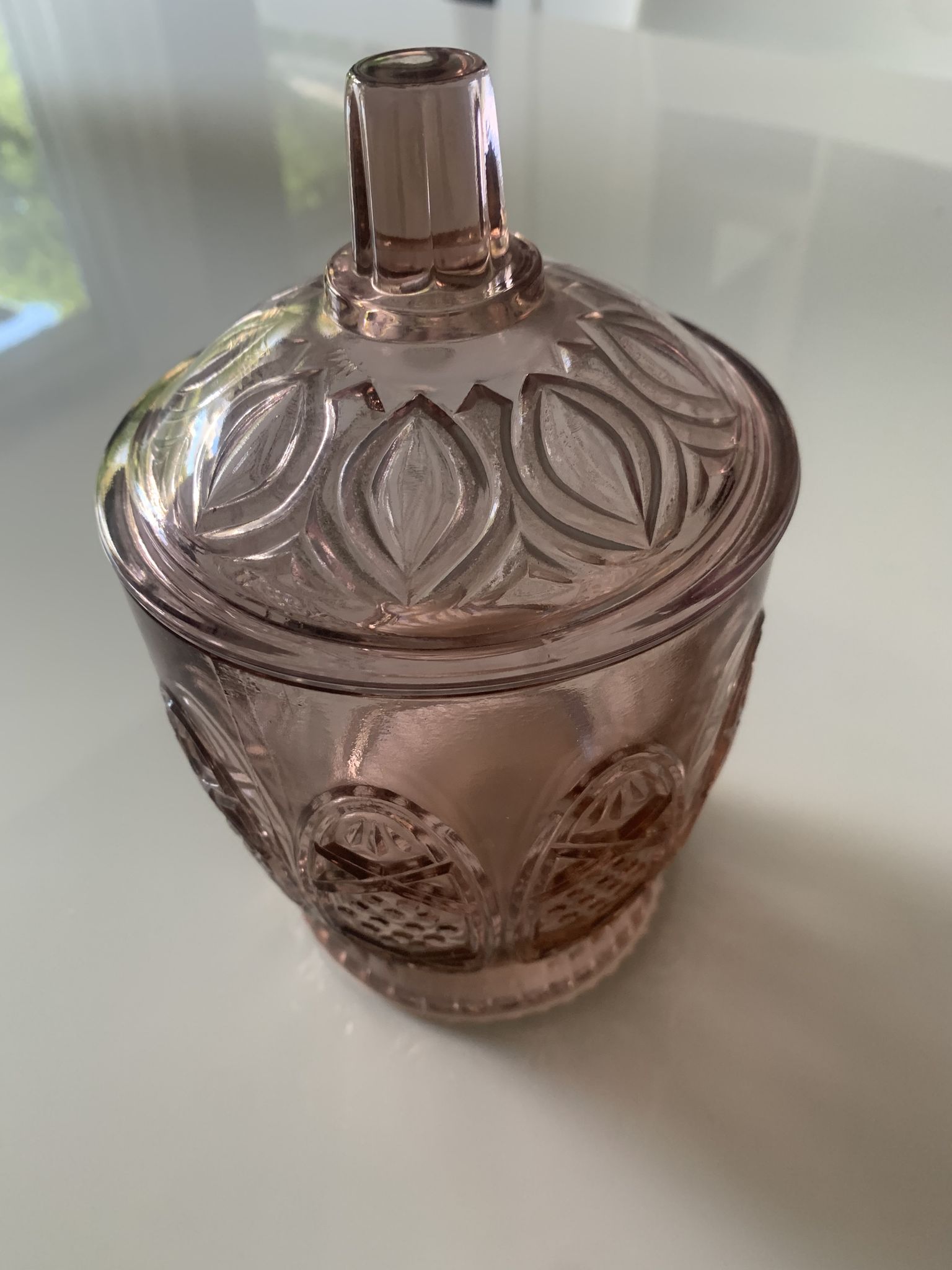 Pink glass candy maker