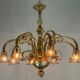 Venetian chandelier in golden murano glass, 8 arms of light
