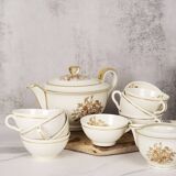 Porcelain tea service by Théodore Haviland, gilded patterns.