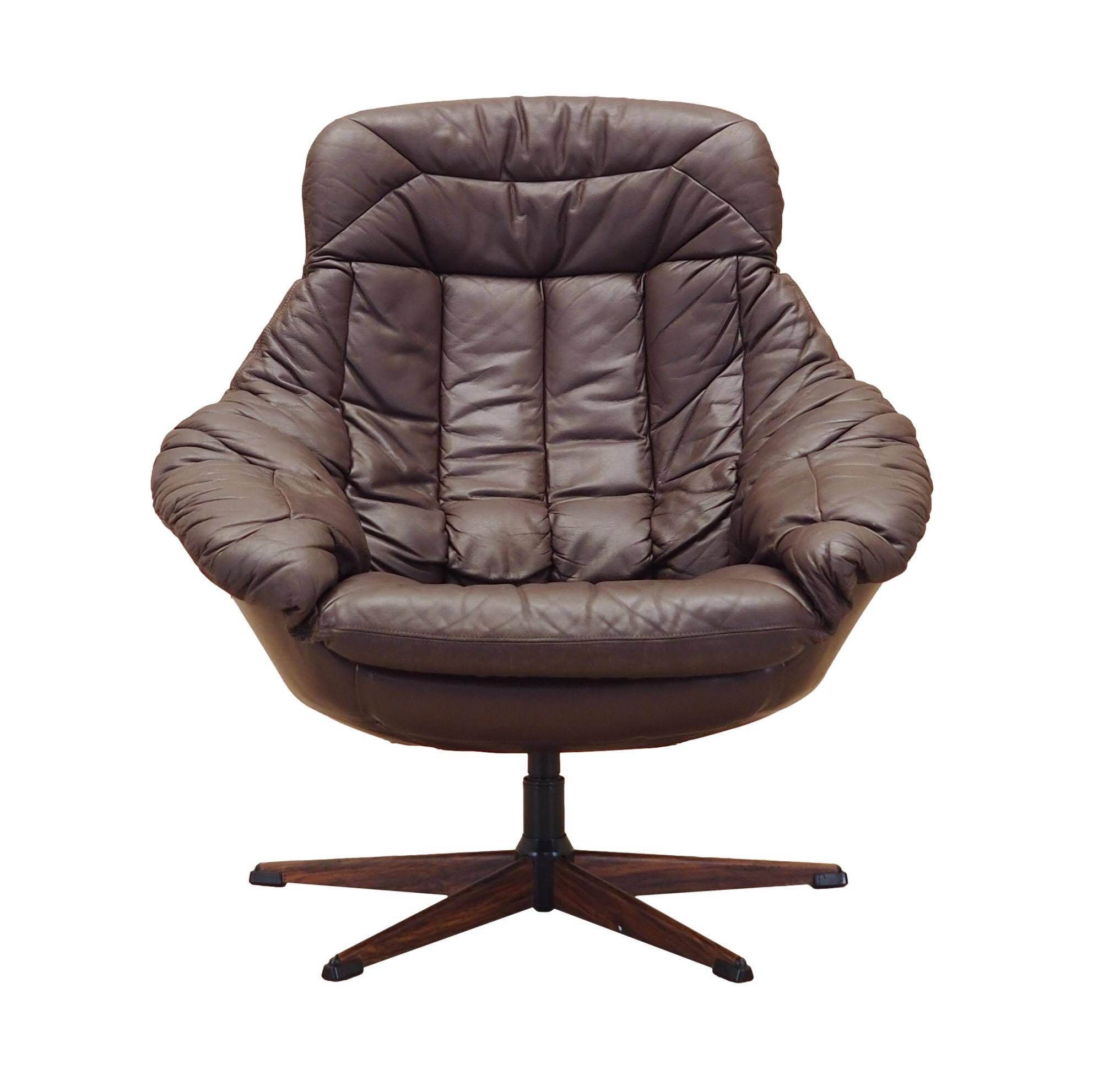 Leather swivel chair, Danish design, 1960s, designer: H.W. Klein, manufactu