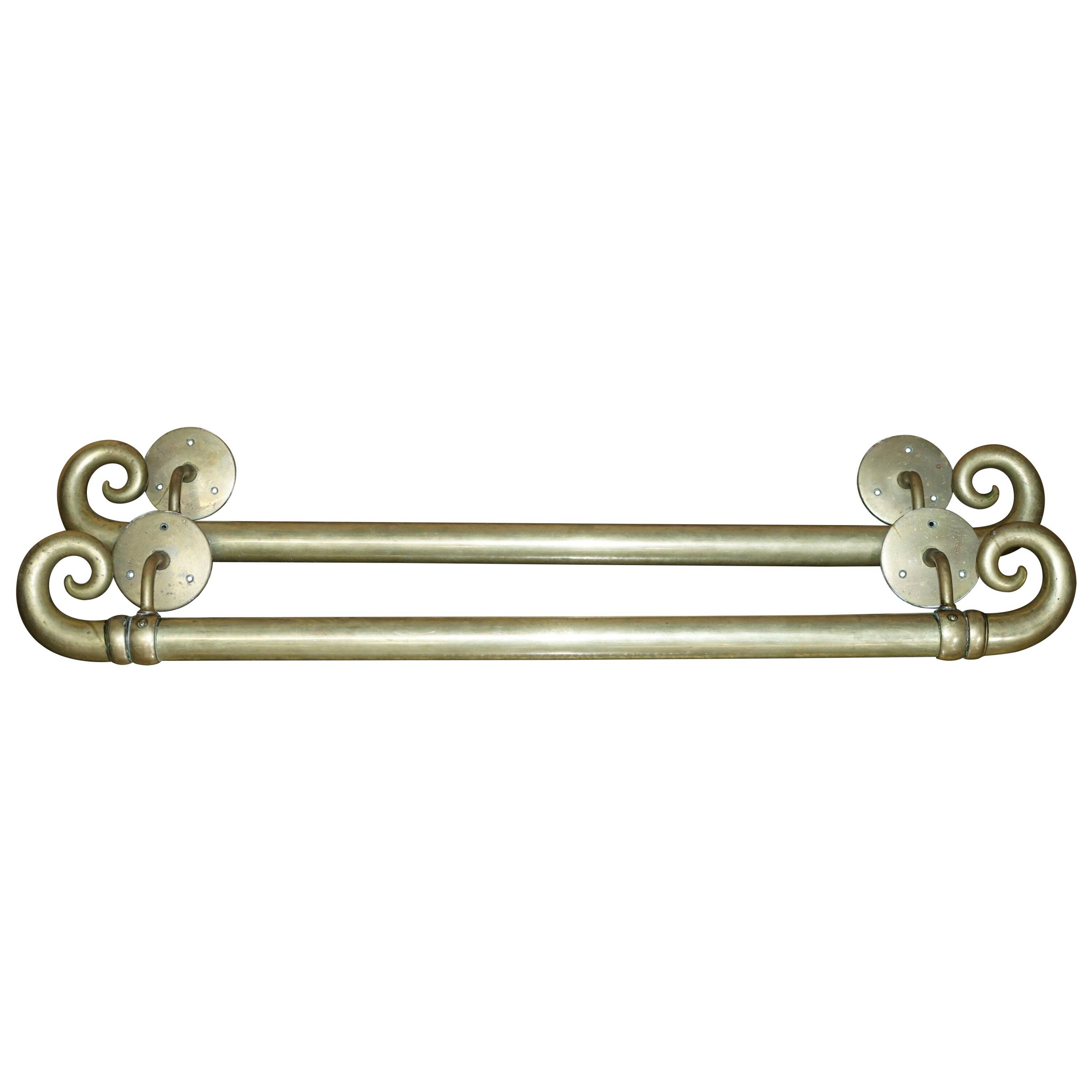 Pair of very large antique Victorian brass door handles.