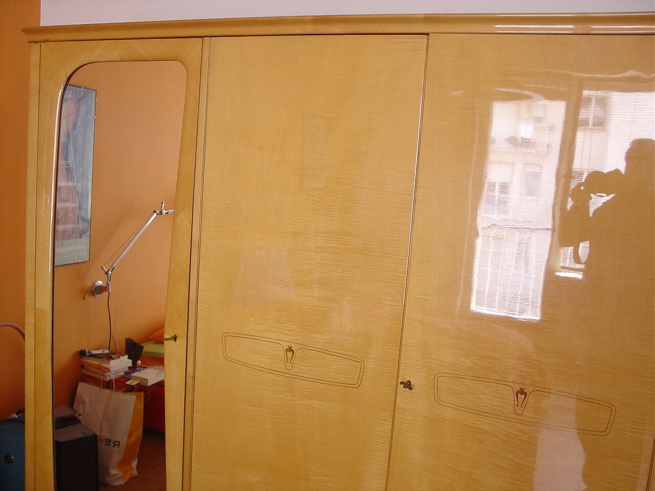 Vintage wardrobe maple feather, 50s