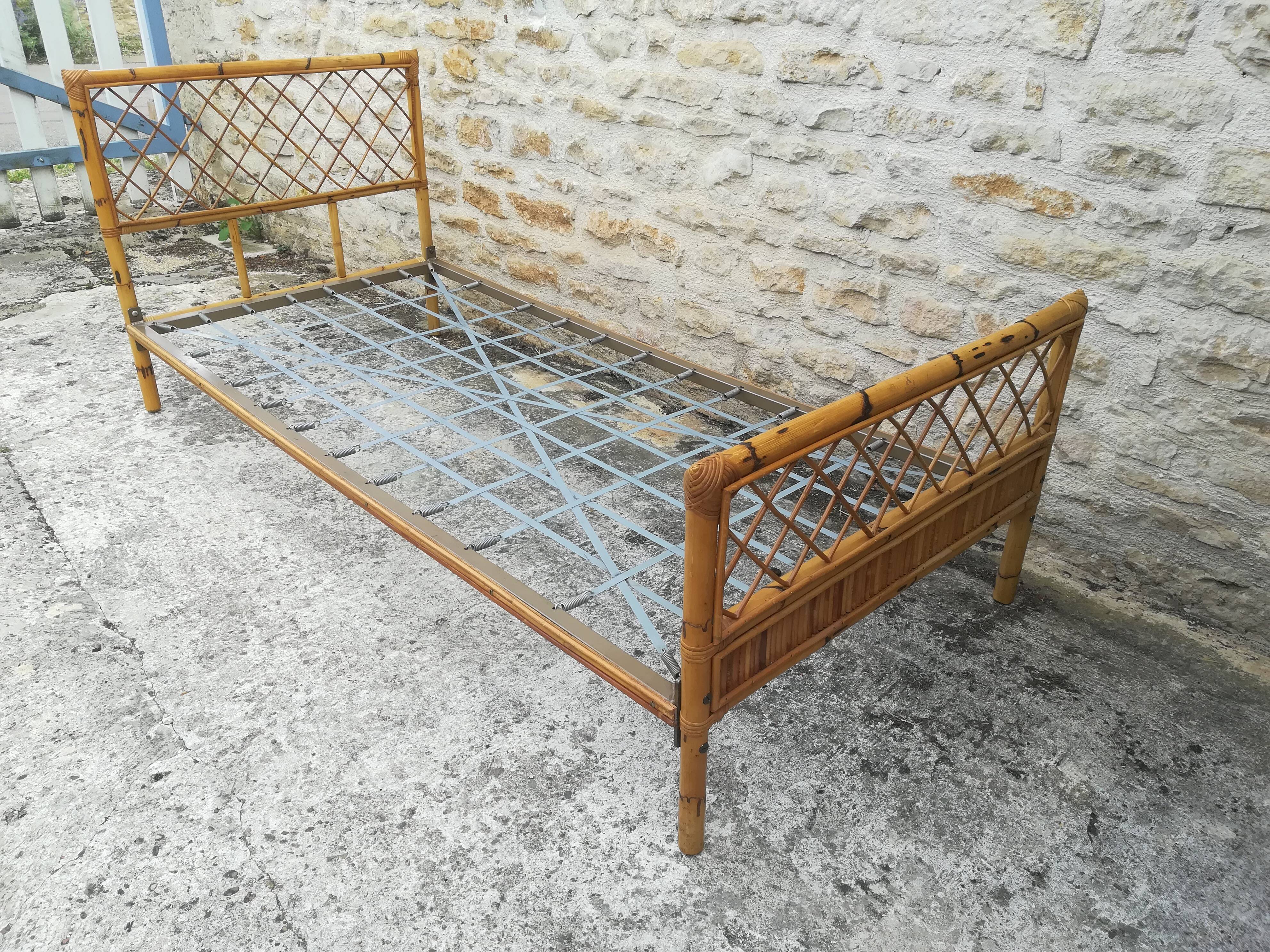 Bamboo and rattan bed