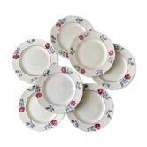 Set of 7 flat plates Lunéville hand painted 20s