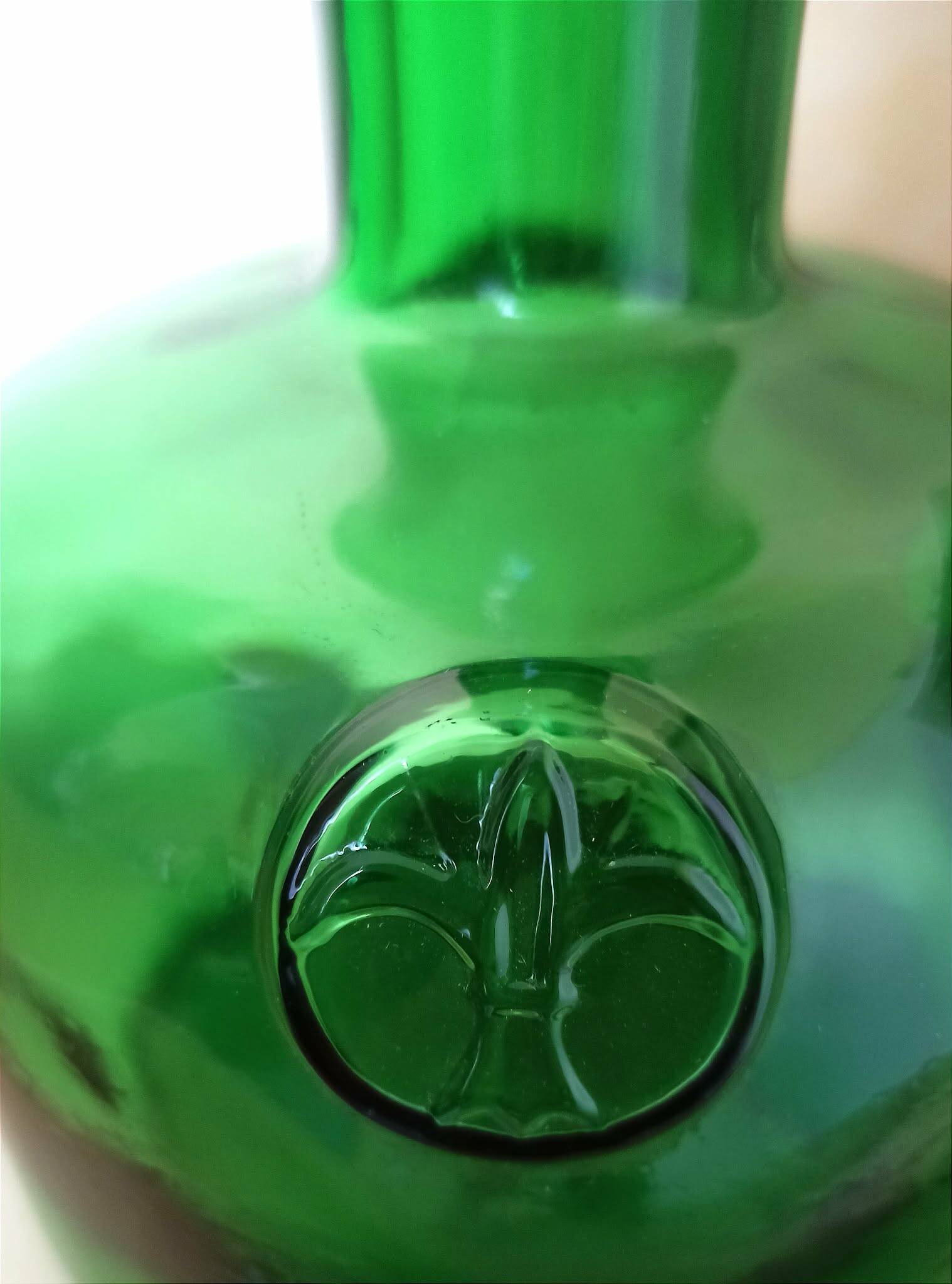 Carafe with stopper Empoli green 1970s Height 27 cm