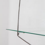 Wall rack 'sail' in chrome and glass