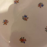 Dessert plate and porcelain dish with a multicoloured floral pattern vintage.