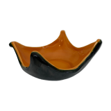 Cut handkerchief vintage ceramic two-tone free-form orange black