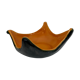 Cut handkerchief vintage ceramic two-tone free-form orange black