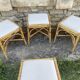 4 tabourets vintage bambou et rotin – années 60/70