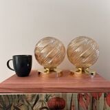 Paire d’appliques murales globes vintage