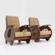 Ensemble de fauteuils en rotin tressé au design Art déco, années 1930, Italie