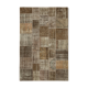 Hand-knotted turkish vintage 198 cm x 300 cm brown patchwork carpet