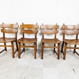 Vintage brutalist dining chairs, set of 4 - 1960s