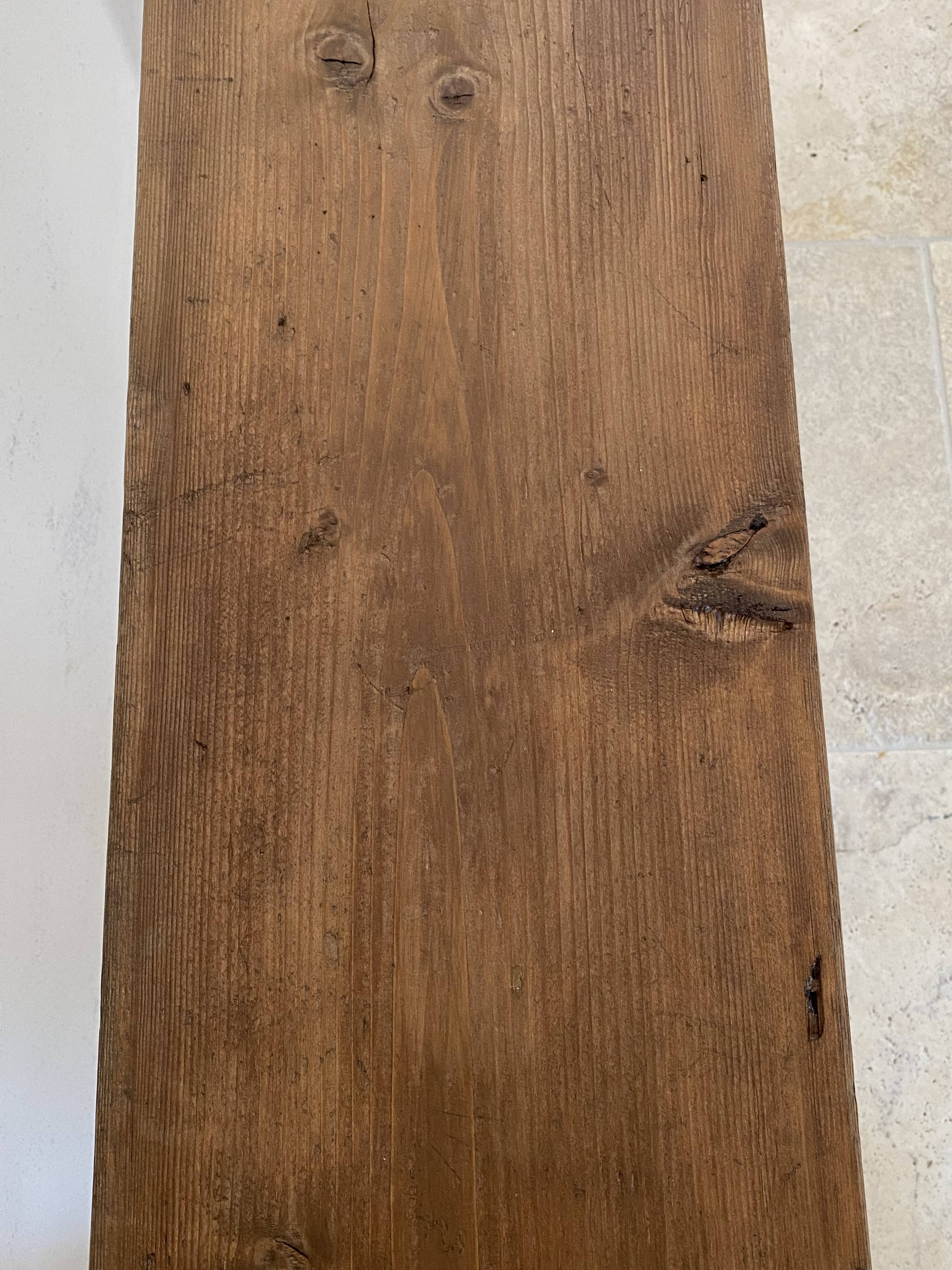 Antique farmhouse bench in solid wood – 19th century