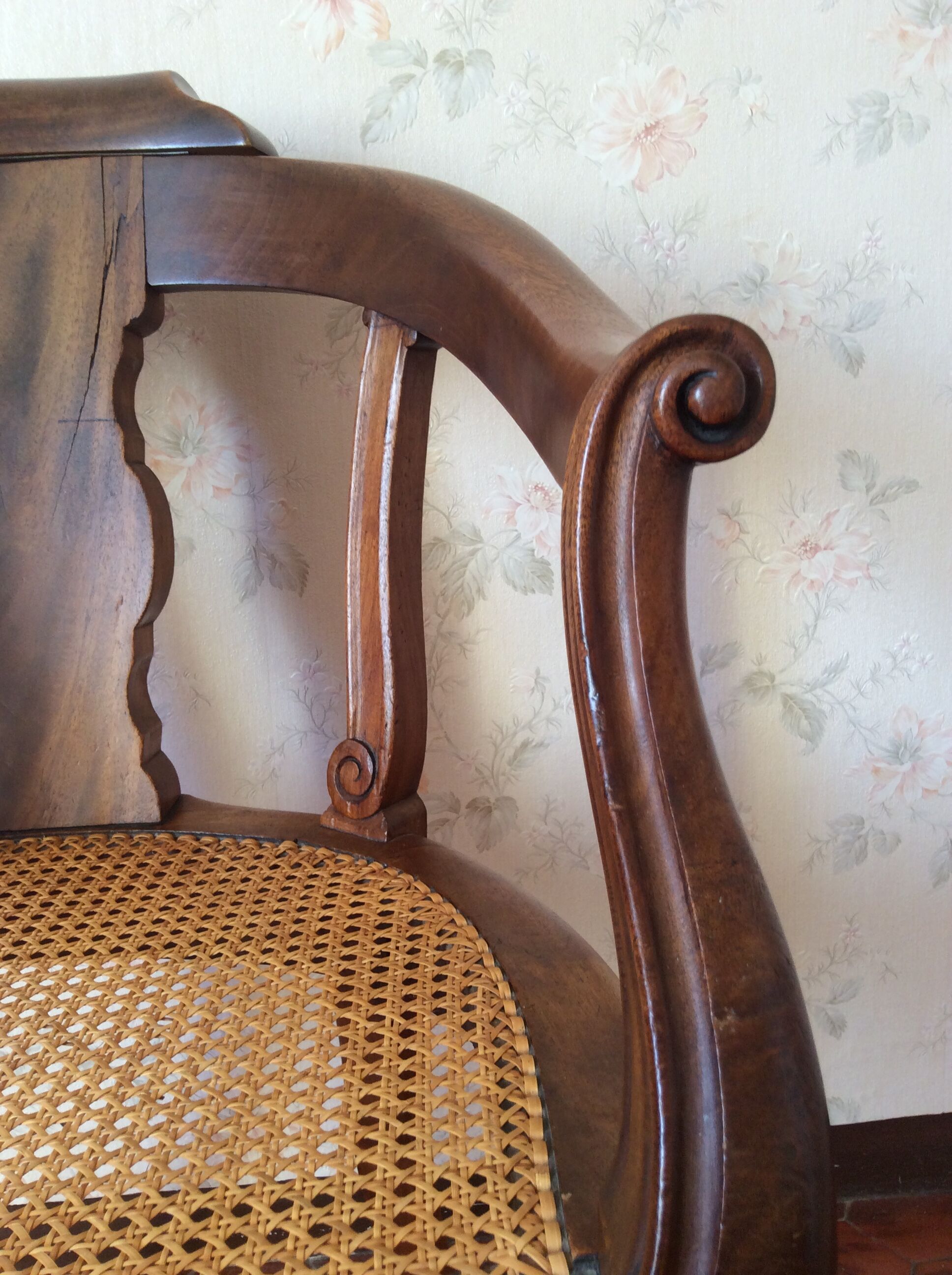 Old cane office chair