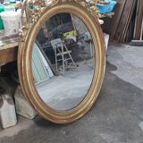Pediment mirror in gold medallion with gold leaf 1840