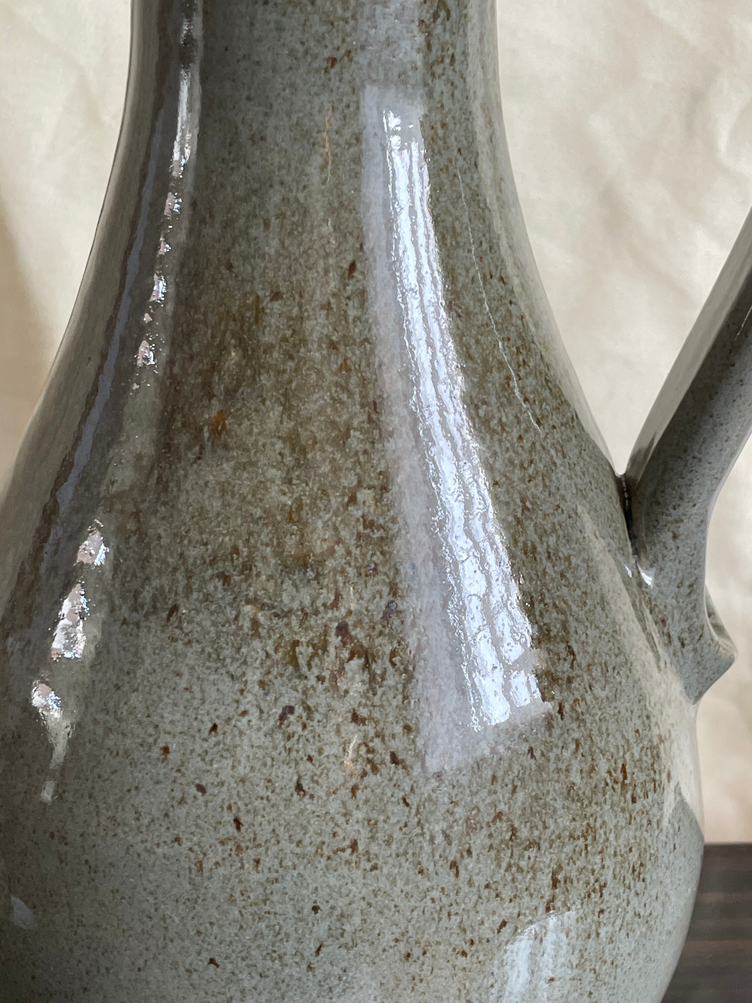 Green vintage ceramic vase